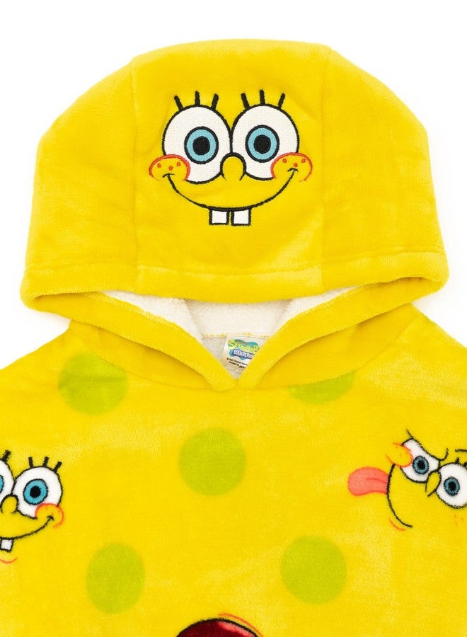 SpongeBob SquarePants Kids Wearable Hooded Blanket | Boys & Girls Yellow All Over Print Fleece Hoodie | Cozy Loungewear - Image 3