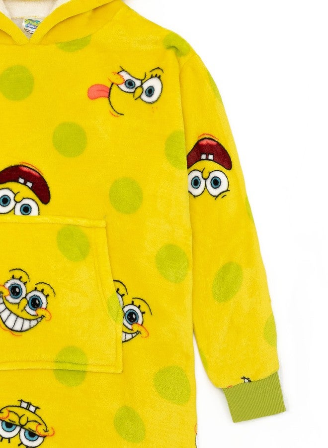SpongeBob SquarePants Kids Wearable Hooded Blanket | Boys & Girls Yellow All Over Print Fleece Hoodie | Cozy Loungewear - Image 5