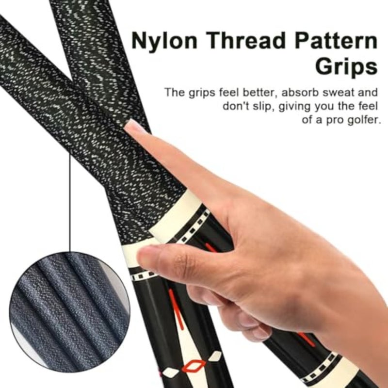 2Pcs Billiard Pool Cue Sticks, Linen Billiard Cue Hardwood Billiard Stick Pool Cue Set with Wrap 4 Pool Chalks 2 Gloves, Table Pool Stick for Beginner Professional Billiard Player House Bar Commercial - Image 4