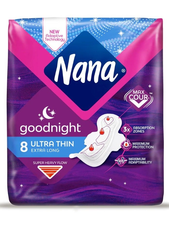 Nana Goodnight Ultra Thin Extra Long 8 Pads - Image 1