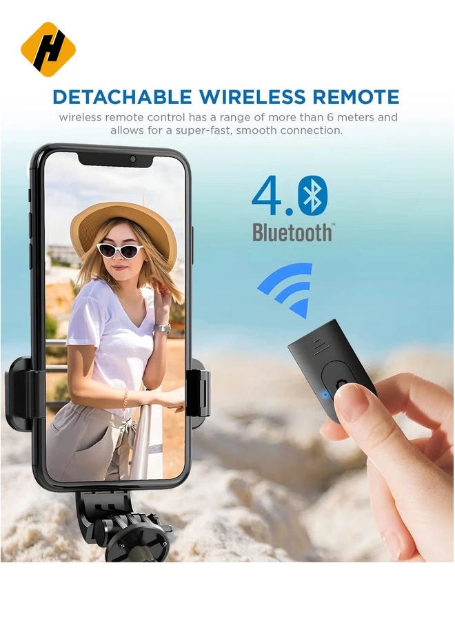Selfie Stick Tripod Bluetooth remote, Extendable 1m Telescopic Selfie Stick, Handheld Tripod, Wireless Remote compatible with iPhone 12/Xs/iPhone 8/iPhone 11/11pro, Galaxy S10/S9 Plus/S8/Note8