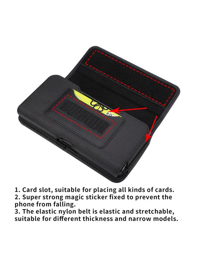 اس-توب جراب هاتف محمول من قماش أكسفورد مزدوج الشبكة مع فتحة للبطاقات - Image 3