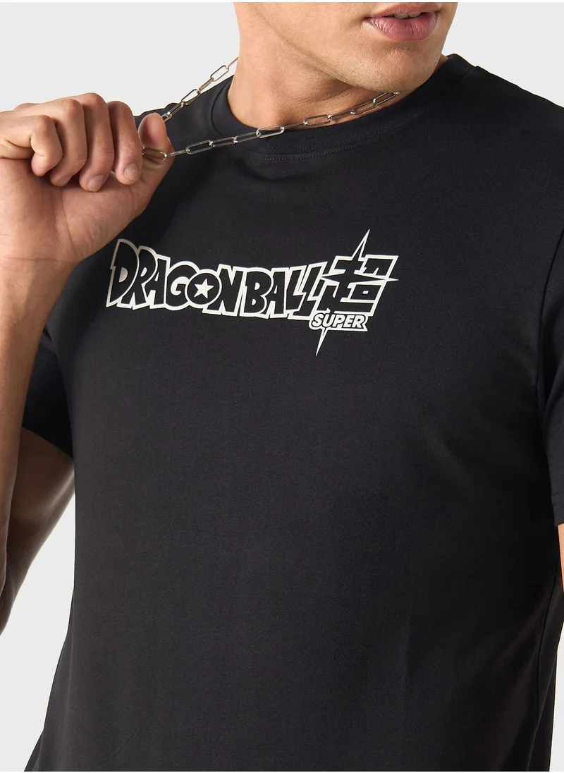 اس بي كاركترز Dragon Ball Z Print T-Shirt