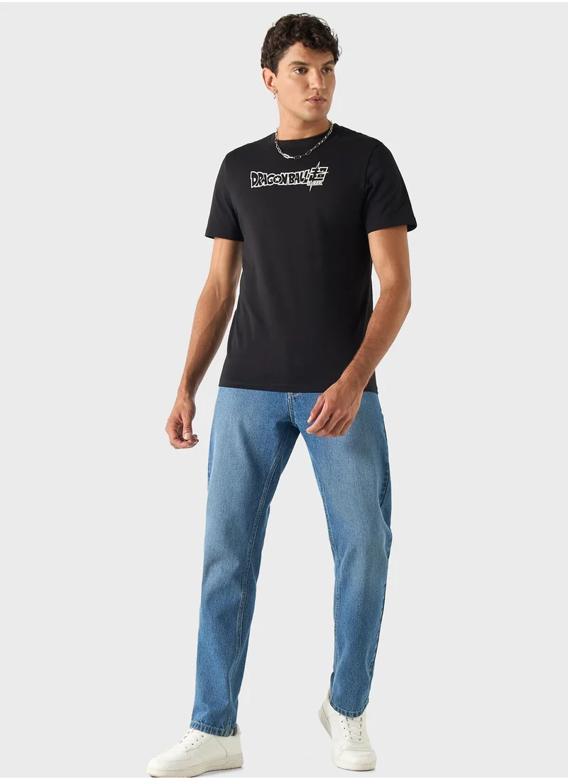 اس بي كاركترز Dragon Ball Z Print T-Shirt