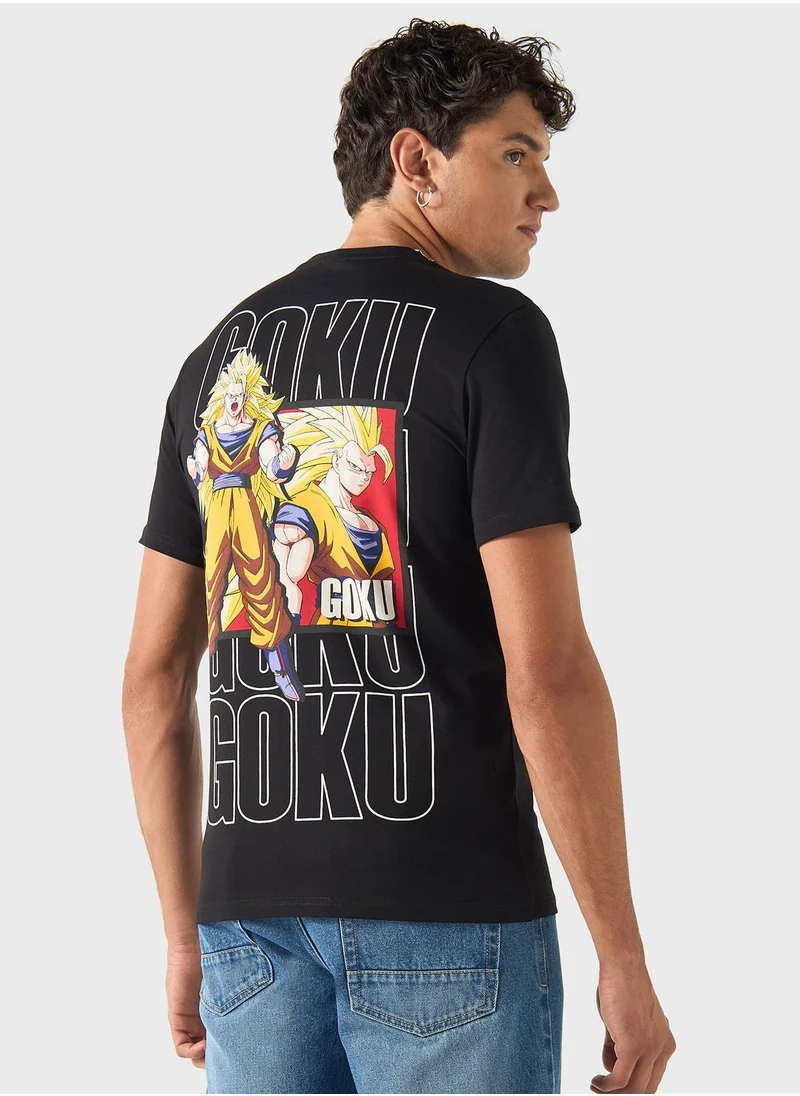 اس بي كاركترز Dragon Ball Z Print T-Shirt