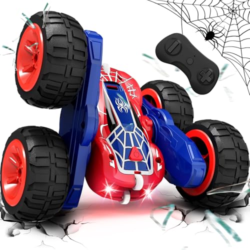 Tecnock Spider Remote Control Car 24GHz RC Cars with USBC Easy Charging 4WD Double Sided 360 Rotates Flips RC Stunt Car Toys Gift for Boys and Girls Ages 68 812 - Image 1