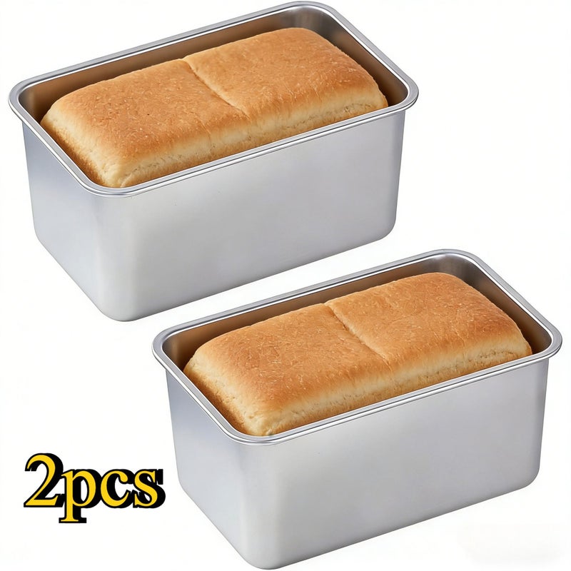Stainless Steel Deepened Bread Baking Pans 2pcs Oven Dishwasher Safe - Image 1
