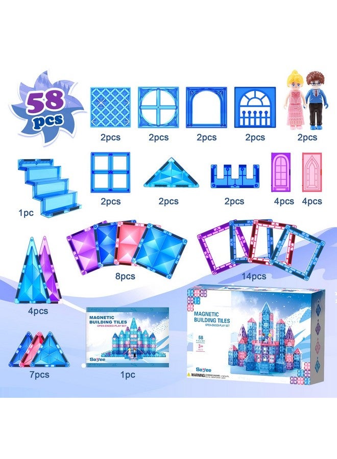 Soyee Diamond Magnetic Building Blocks - Frozen Princess Toys For 3-8 Year Old Girls & Boys - 3 4 5 6 Year Old Girl Birthday Xmas Present - Image 1
