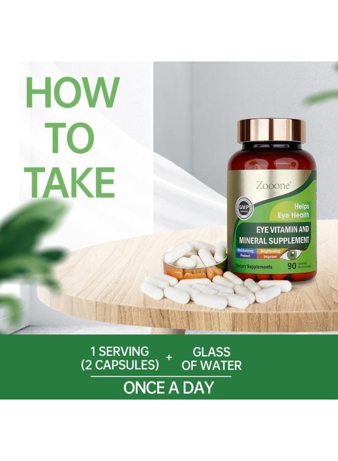 zooone Lutein & Zeaxanthin Eye Vitamins – Vision Support with Vitamin C, E, Zinc & Copper | Helps Reduce Eye Strain & Dryness | Daily Eye Health Supplement for Adults & Seniors – 90 Capsules - Image 3