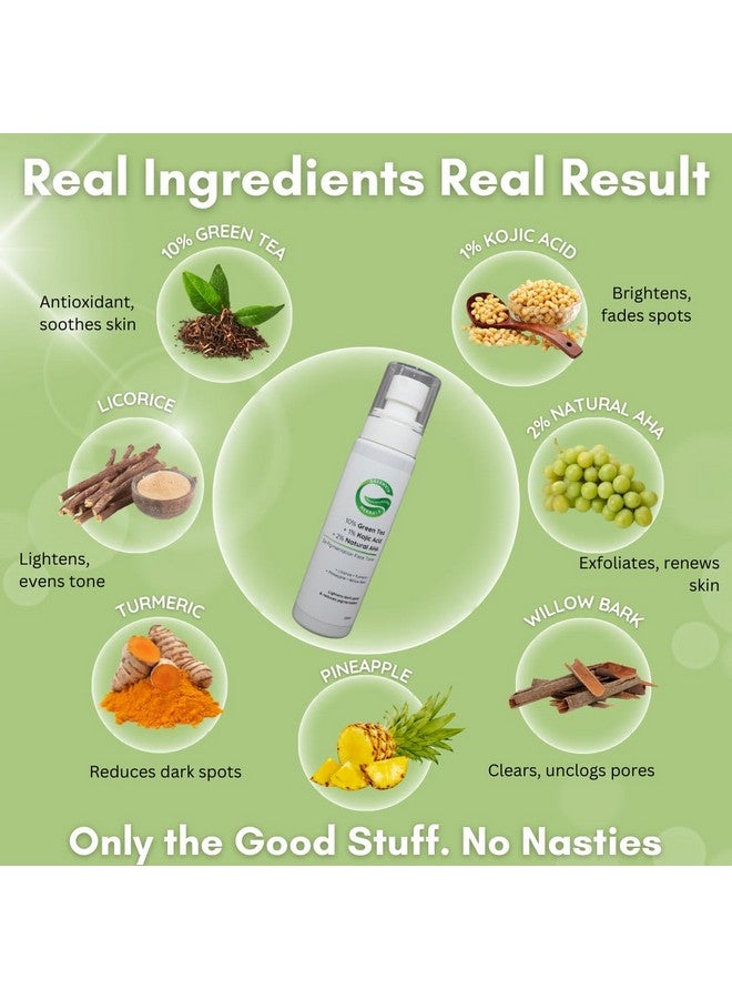 Greenviv تونر للوجه من غرينفيف 10% شاي أخضر + 1% حمض كوجيك + 2% AHA طبيعي لإزالة التصبغات | يقلل من فرط التصبغ والبقع الداكنة | 100 مل - Image 5