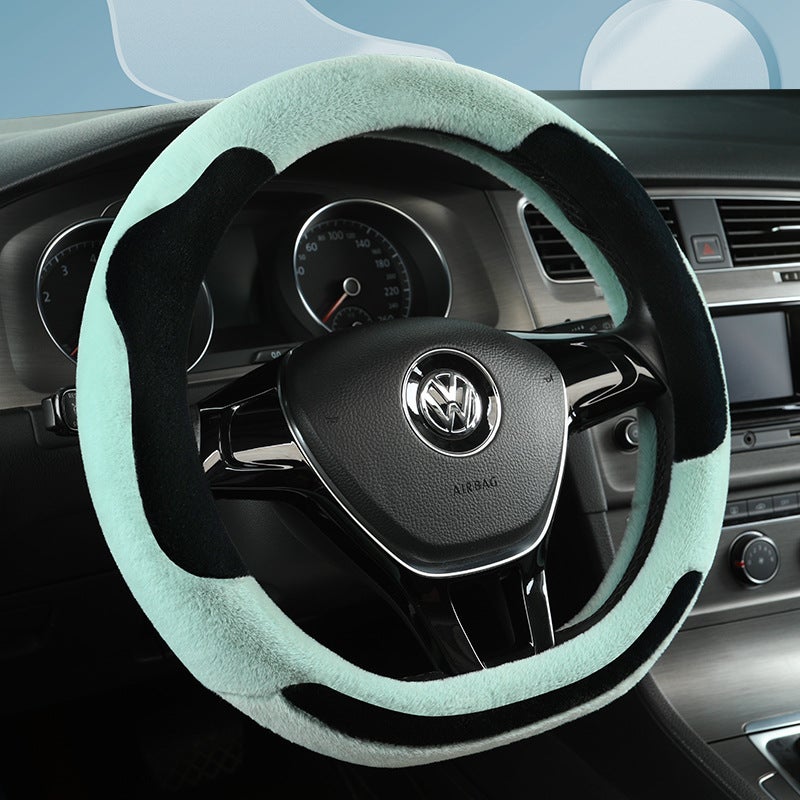 Car Steering Wheel Cover Winter Warm Short Plush Handle Cover Non-Slip Breathable Unisex Car Handle Cover - Image 5