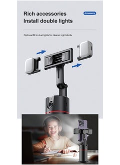 TOKQI 360° Smart Tracking Gimbal with Dual Fill Lights (Black)  - Image 1