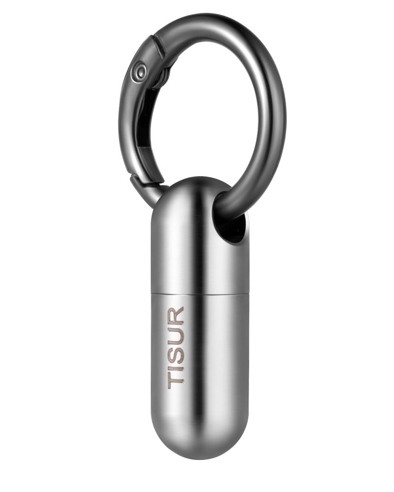 TISUR Micro Keychain Pill Holder, Titanium Pill Case Waterproof Pill Container, Portable Tiny Pill Organizer for Travel Purse Pocket - Image 1