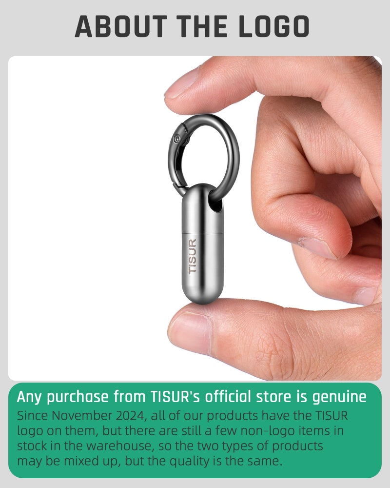 TISUR Micro Keychain Pill Holder, Titanium Pill Case Waterproof Pill Container, Portable Tiny Pill Organizer for Travel Purse Pocket - Image 4