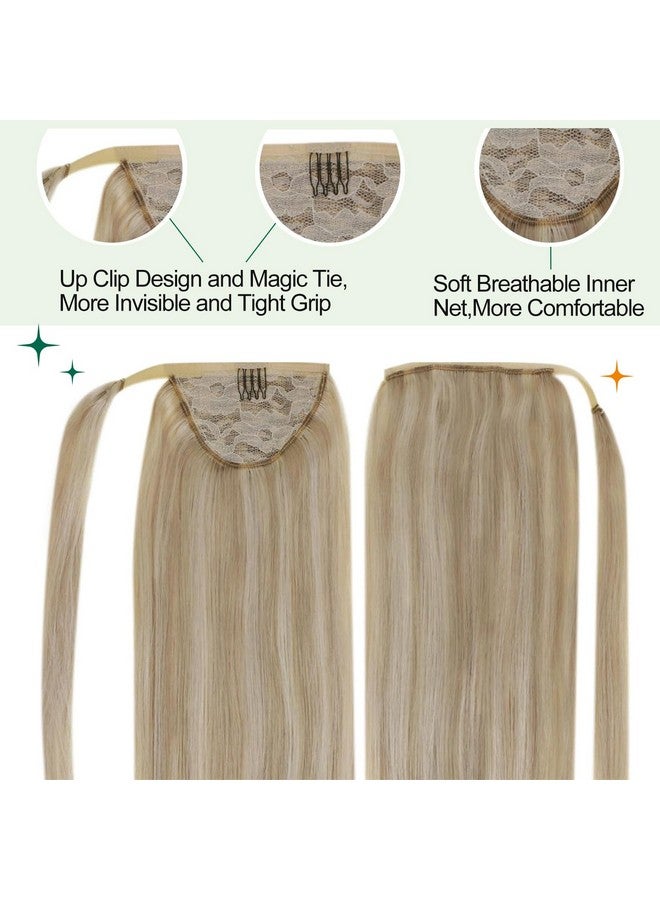 إيزي يوث وصلات شعر أشقر على شكل ذيل حصان، وصلات شعر بشري على شكل ذيل حصان، وصلات شعر أشقر ذهبي، هايلايت عسلي، أشقر ملفوف حول ذيل حصان، شعر بشري على شكل ذيل حصان، 12 بوصة 70 جرام - Image 4