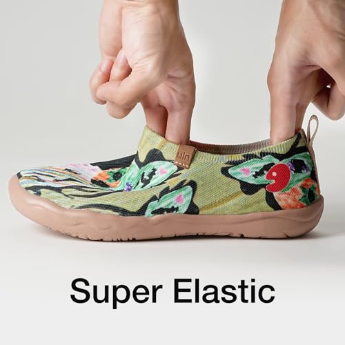 UIN Women's Lightweight Sneakers Comfortable Canvas Slip On Flat Art Painted Cat Travel Shoes Chihuahua (7.5) - Image 4