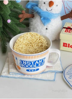 Hanghaijia Creative Ceramic Instant Noodle Ramen Soup Bowl with Lid  - Image 3