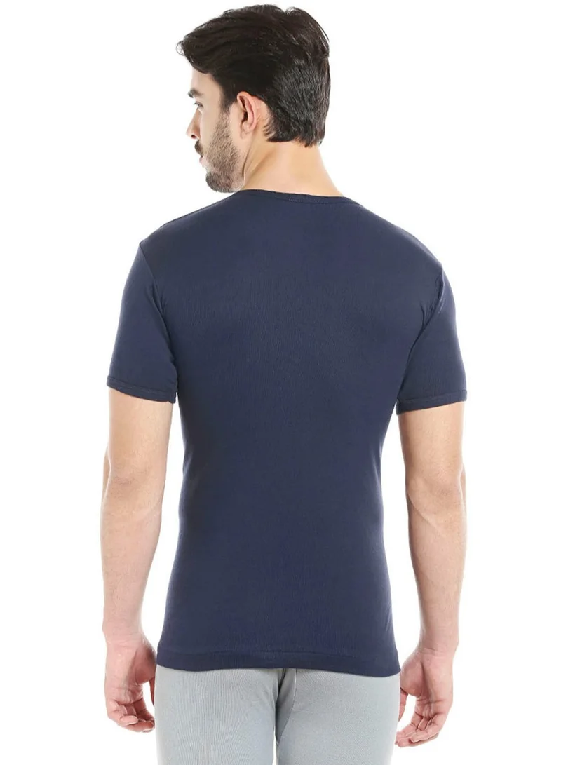 BYC MEN'S U-NECK COTTON UNDERSHIRT (PACK OF 3) - NAVY BLUE
