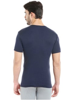 BYC MEN'S U-NECK COTTON UNDERSHIRT (PACK OF 3) - NAVY BLUE  - Image 5