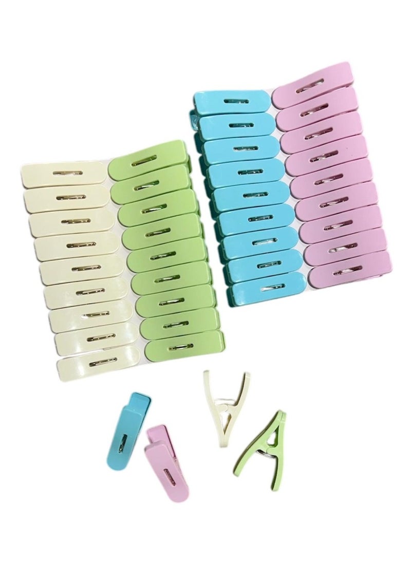 VIO - 40 PCS Plastic Cloth Pegs Clothespins Laundry Line Clips Pack of 40 Durable Hanging Clips for Clothes Drying Rack Outdoor Indoor Use Laundry Accessories - Image 1