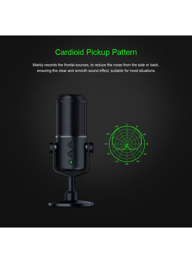 RAZER - Seiren Elite Microphone Single Dynamic Capsule Built-In High-Pass Filter Digital/Analog Limiter Cardioid Pickup Pattern USB Plug and Play with Microphone Windscreen - Image 1