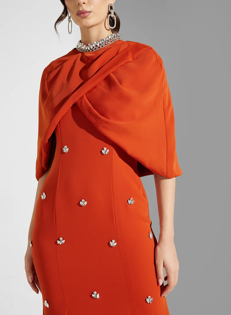 Akadia Fashion Crystal Embellished Dress
