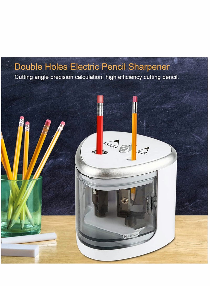 Excefore Electric Pencil Sharpener Auto-Stop Feature and Double Hole Modes, Suitable for Portable Sharpeners of 6-12mm Colored Pencils, Children Artist Adults Office School Home - Image 2