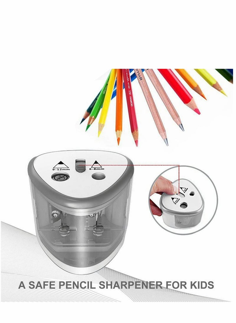 Excefore Electric Pencil Sharpener Auto-Stop Feature and Double Hole Modes, Suitable for Portable Sharpeners of 6-12mm Colored Pencils, Children Artist Adults Office School Home - Image 3
