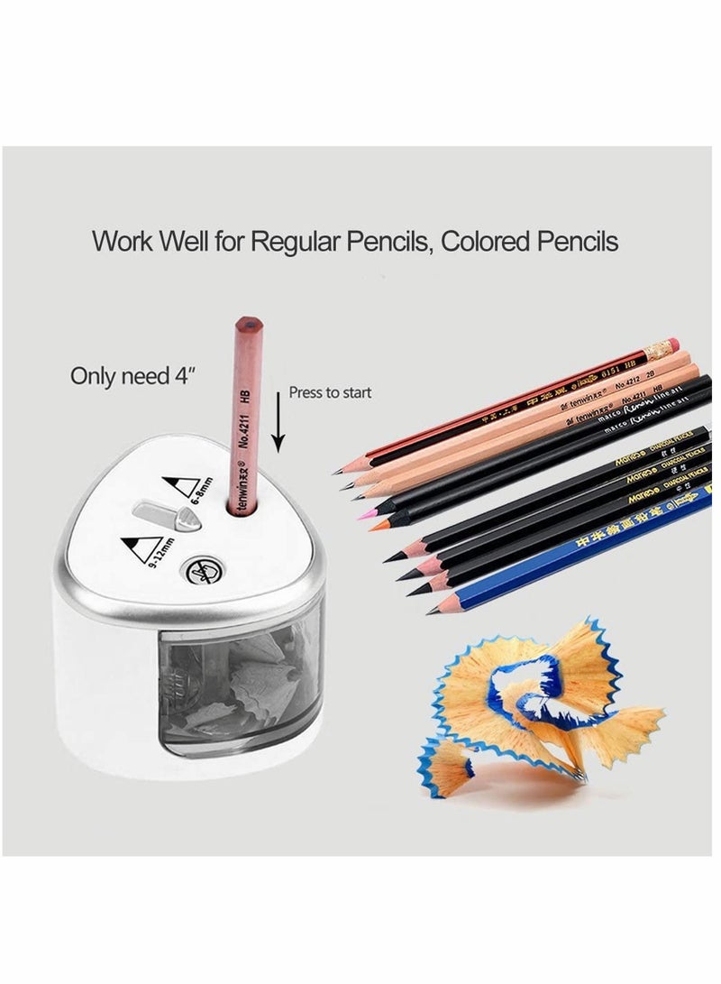 Excefore Electric Pencil Sharpener Auto-Stop Feature and Double Hole Modes, Suitable for Portable Sharpeners of 6-12mm Colored Pencils, Children Artist Adults Office School Home - Image 4