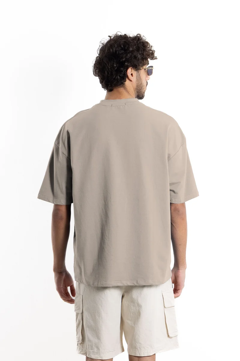 SHAPES PRINTED COTTON BLEND T-SHIRT