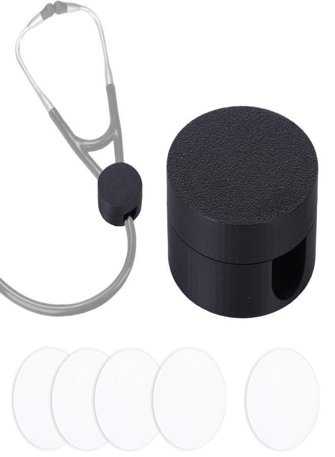 Fukaisu Holder for AirTag Stethoscope, Black Digital Stethoscope Holder with 5 Stickers Safety Tracker Box for EKO CORE 500™ and 3M Littmann CORE Digital Stethoscopes - Image 1