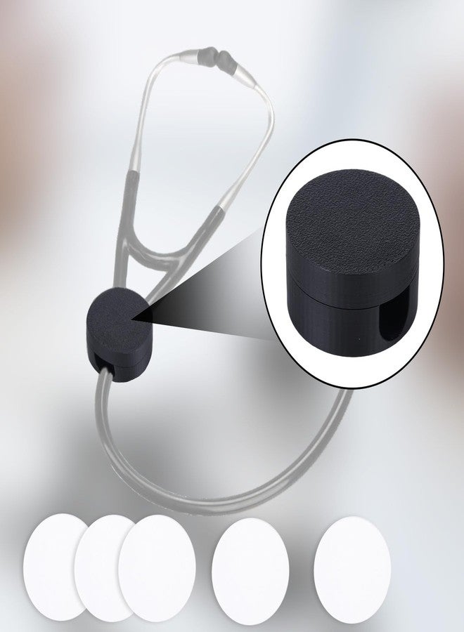 Fukaisu Holder for AirTag Stethoscope, Black Digital Stethoscope Holder with 5 Stickers Safety Tracker Box for EKO CORE 500™ and 3M Littmann CORE Digital Stethoscopes - Image 3