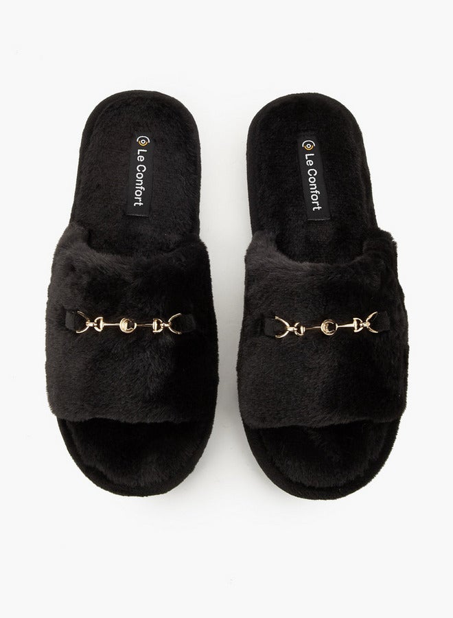 Le Confort Women Faux Fur Bedroom Slides - Image 3
