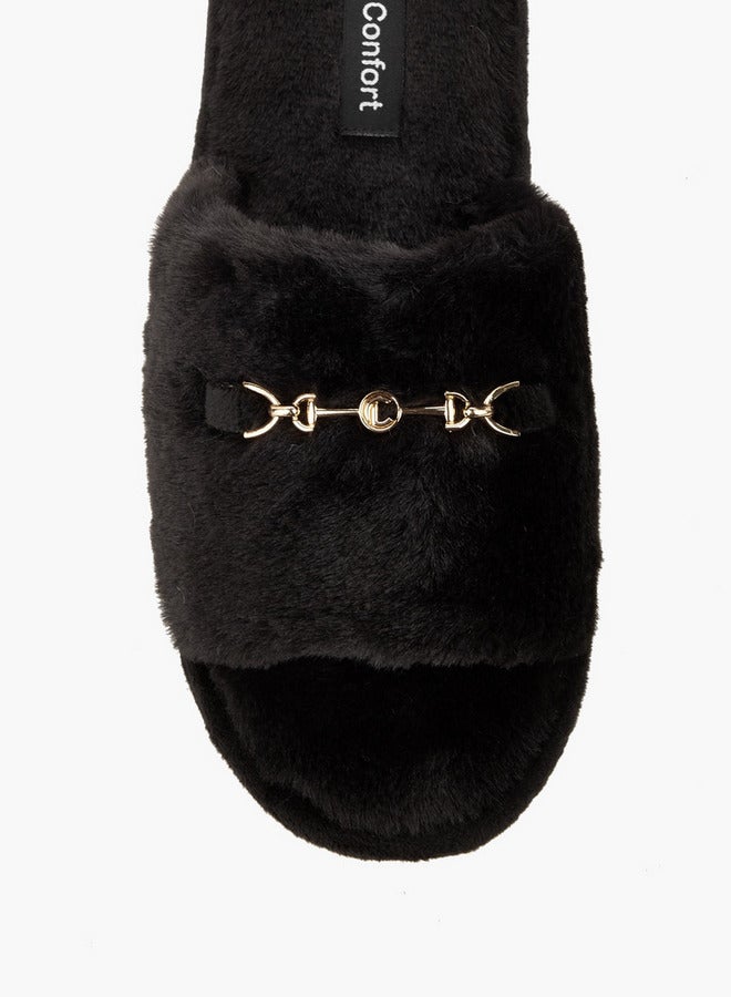 Le Confort Women Faux Fur Bedroom Slides - Image 4