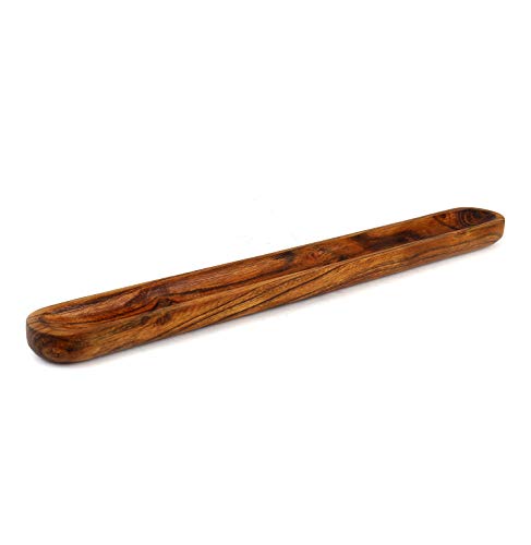 Kaizen Casa Hand-Carved Acacia Wood Long Olive Tray Canoe Style Perfect for Dinner Rolls, or as a Table Centerpiece - Image 4