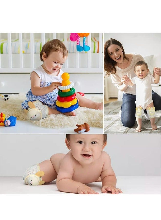 2-Pair Baby Knee Pads for Crawling, ​Breathable Crawling Knee Pads with Sponge Pad, Anti-Slip Knee Pads Leg Warmers Protective Cover for 0-3 Years Old Babies - Image 3