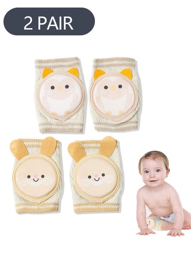 2-Pair Baby Knee Pads for Crawling, ​Breathable Crawling Knee Pads with Sponge Pad, Anti-Slip Knee Pads Leg Warmers Protective Cover for 0-3 Years Old Babies - Image 1
