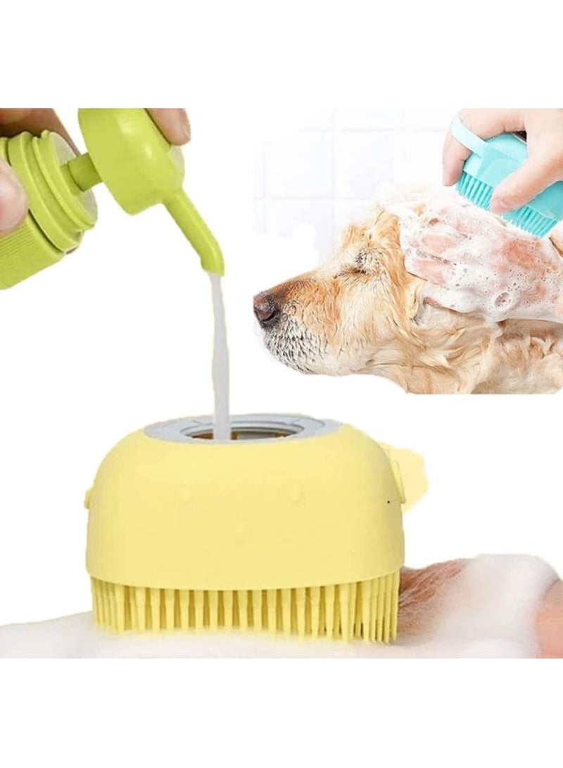 A.M Dog And Cat Brush, Shampoo Applicator Or Dispenser, Soft Silicone Design With Hanging Loop or All Skin Types - Image 1