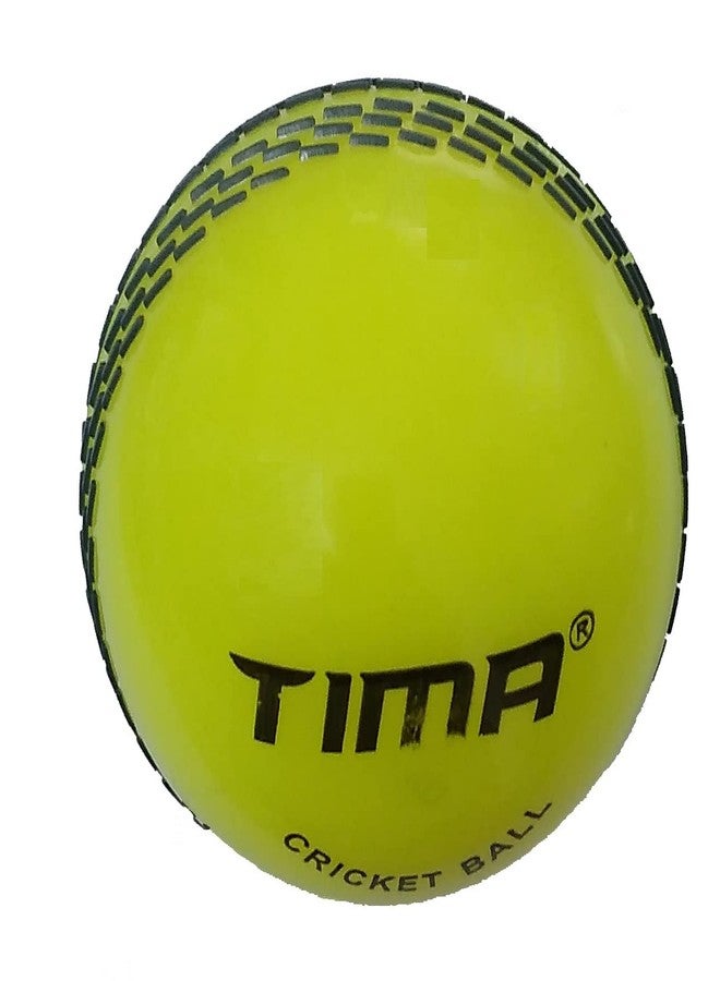 TIMA Synthetic Cricket Ball Poly Hard Cricket Balls - Indoor & Outdoor Training Cricket Ball for Coaching Practice (Yellow Pack of 1) - Image 1