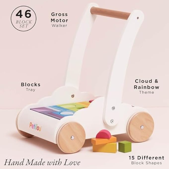 - PETILOU WOODEN EDUCATIONAL RAINBOW CLOUD WALKER TOY FOR TODDLERS AND BABIES | SUITABLE FOR A BOY OR GIRL 1 YEAR OLD + - Image 3