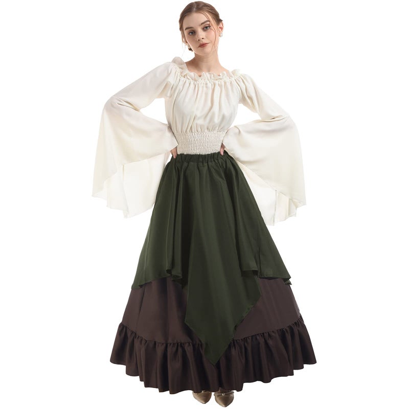 NSPSTT Women Medieval Costume Renaissance Dress Women Victorian Ball Gown Gothic Pirate Costume - Image 5