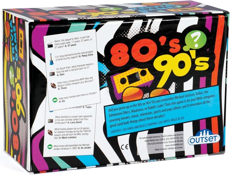Outset Media - 80's 90's Trivia - Includes 220 Cards with Over 1200 Fun Questions and Answers - Ages 12+ - Image 4