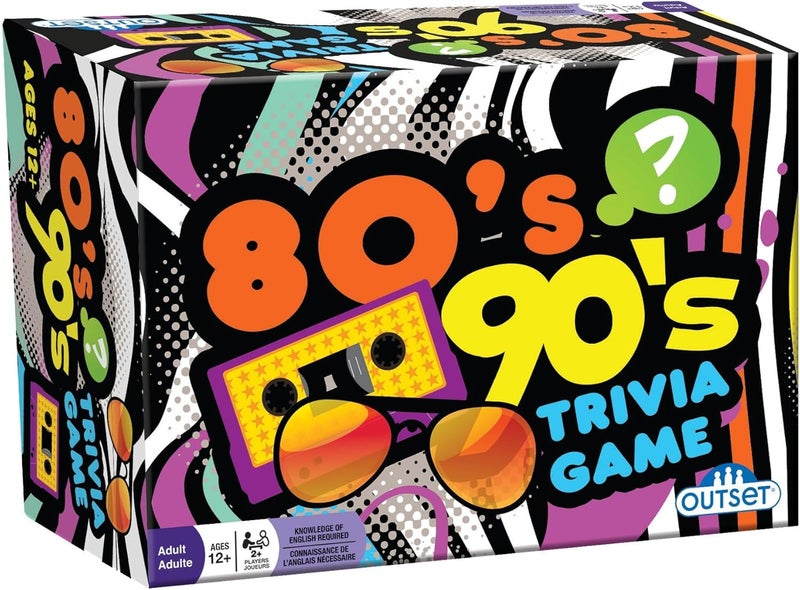Outset Media - 80's 90's Trivia - Includes 220 Cards with Over 1200 Fun Questions and Answers - Ages 12+ - Image 1