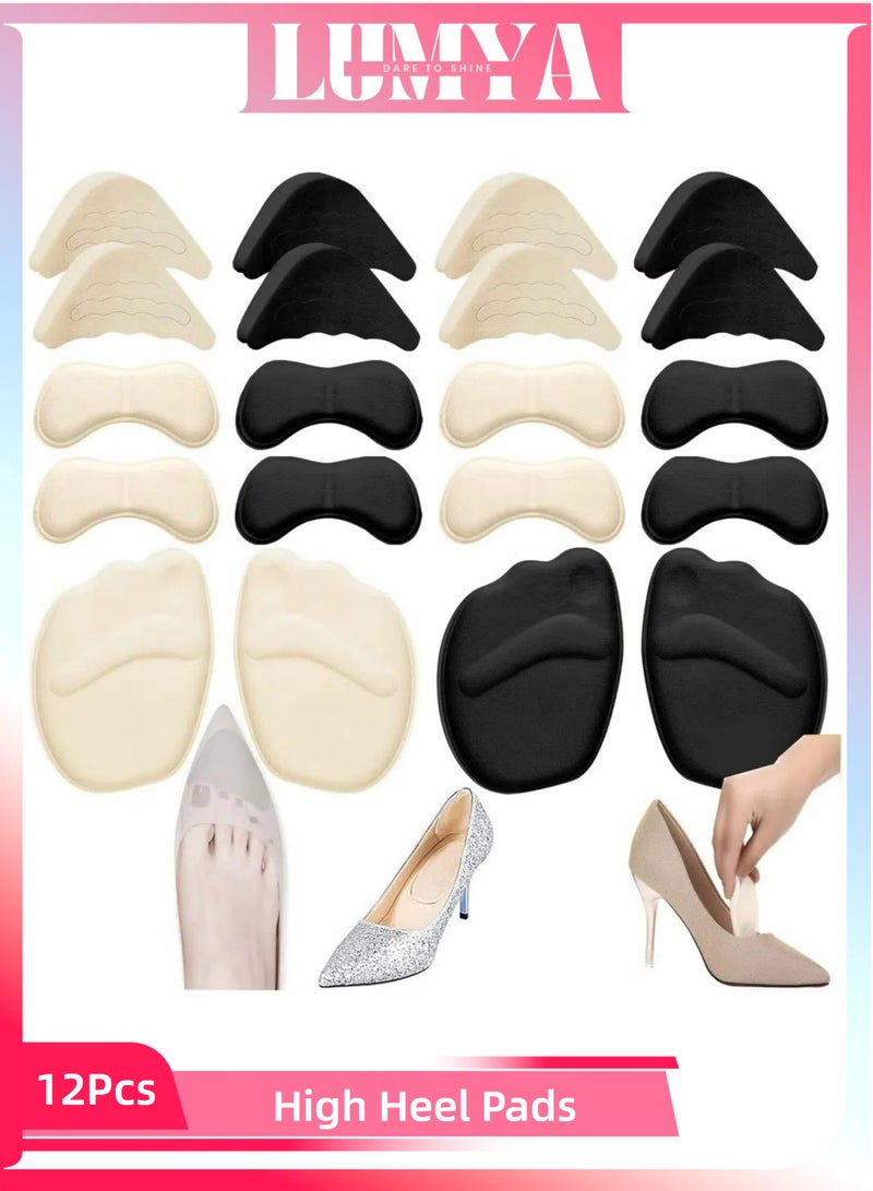 LUMYA 10 Pairs Heel Grips and Toe Filler Inserts for Loose Shoes