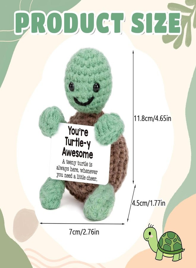 CoolShef هدية سلحفاة كروشيه مصنوعة يدويًا من CoolShef | ديكور مكتبي مميز مع بطاقة رسالة لصديقة، أخت، بنات، ابنة، زميلة عمل | تذكار رائع لأي مناسبة - Image 2