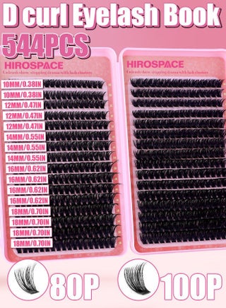 544 Pcs Lash Clusters, Lash Adhesive Glue & Lash Tweezer Set Eyelash Extensions Wispy False Eyelashes Lash Clusters DIY Eyelash Extensions Individual False Eyelashes for Women - view 4