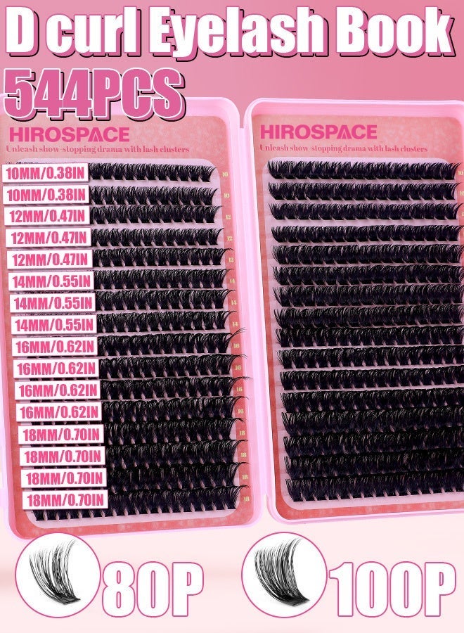 Hirospace 544 Pcs Lash Clusters, Lash Adhesive Glue & Lash Tweezer Set Eyelash Extensions Wispy False Eyelashes Lash Clusters DIY Eyelash Extensions Individual False Eyelashes for Women - Image 4