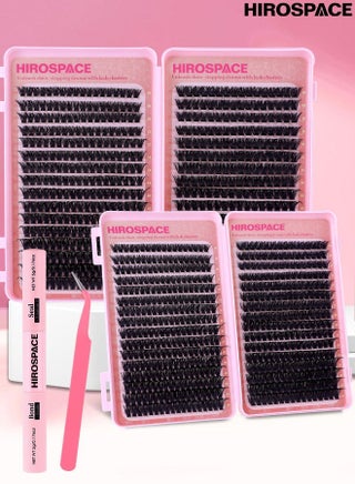 544 Pcs Lash Clusters, Lash Adhesive Glue & Lash Tweezer Set Eyelash Extensions Wispy False Eyelashes Lash Clusters DIY Eyelash Extensions Individual False Eyelashes for Women - view 3
