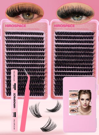 544 Pcs Lash Clusters, Lash Adhesive Glue & Lash Tweezer Set Eyelash Extensions Wispy False Eyelashes Lash Clusters DIY Eyelash Extensions Individual False Eyelashes for Women - view 2