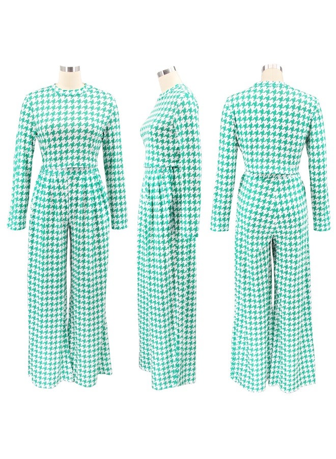 KUYING New Fashionable Thousand Bird Grid Long Sleeve Long Pants Casual Set - Image 3